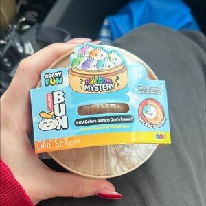 Rainbow Mystery Squishy Bun Fidget Toy - Blue/Peach
